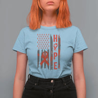 American Flag Hope HIV Awareness T Shirt For Women World AIDS Day Gift - Wonder Print Shop