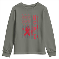 American Flag Hope HIV Awareness Youth Sweatshirt World AIDS Day Gift - Wonder Print Shop