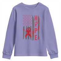 American Flag Hope HIV Awareness Youth Sweatshirt World AIDS Day Gift - Wonder Print Shop