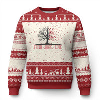 World AIDS Day Awareness Gift Ugly Christmas Sweater Faith Hope Love - Wonder Print Shop