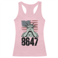 8647 Statue Of Liberty Racerback Tank Top Political Satire Protest Poster Graphic