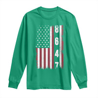 8647 Vintage US Flag Long Sleeve Shirt Political Expression Apparel For Democrats