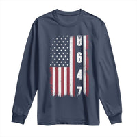 8647 Vintage US Flag Long Sleeve Shirt Political Expression Apparel For Democrats