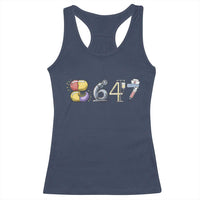 8647 Medical Professions Resist Graphic Racerback Tank Top Healthcare Worker Freedom