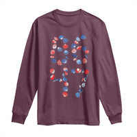 Red White Blue Seashell 8647 Long Sleeve Shirt Viral 2026 Beach Walk Satire Graphic