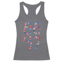 Red White Blue Seashell 8647 Racerback Tank Top Viral 2026 Beach Walk Satire Graphic