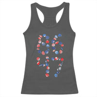 Red White Blue Seashell 8647 Racerback Tank Top Viral 2026 Beach Walk Satire Graphic