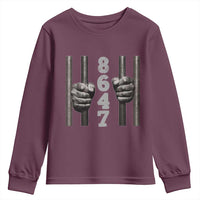 Funny 8647 Jail Youth Sweatshirt Freedom Protest Satire Graphic Gift