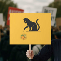 Funny No Kings Black Cat Protest Sign Rebellious Cat Lover Gift
