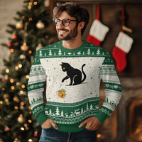 Funny No Kings Black Cat Ugly Christmas Sweater Rebellious Cat Lover Gift