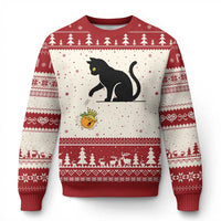 Funny No Kings Black Cat Ugly Christmas Sweater Rebellious Cat Lover Gift