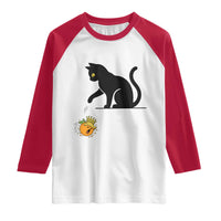 Funny No Kings Black Cat Raglan Shirt Rebellious Cat Lover Gift