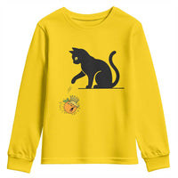 Funny No Kings Black Cat Youth Sweatshirt Rebellious Cat Lover Gift