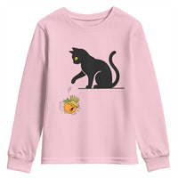 Funny No Kings Black Cat Youth Sweatshirt Rebellious Cat Lover Gift