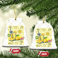 Striped Summer Lemonade Ceramic Ornament Preppy Brushstroke Aesthetic Graphic