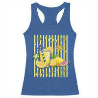 Striped Summer Lemonade Racerback Tank Top Preppy Brushstroke Aesthetic Graphic