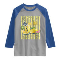 Striped Summer Lemonade Raglan Shirt Preppy Brushstroke Aesthetic Graphic