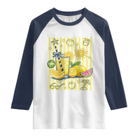 Striped Summer Lemonade Raglan Shirt Preppy Brushstroke Aesthetic Graphic