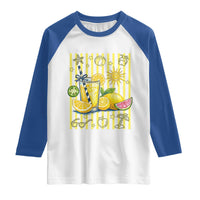 Striped Summer Lemonade Raglan Shirt Preppy Brushstroke Aesthetic Graphic