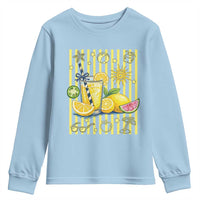 Striped Summer Lemonade Youth Sweatshirt Preppy Brushstroke Aesthetic Graphic