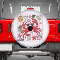 Funny Crab Tropical Summer Vacation Gift Spare Tire Cover Striped Summer Beach Vibes