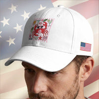 Funny Crab Tropical Summer Vacation Gift Baseball Cap Striped Summer Beach Vibes
