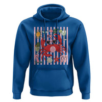Funny Crab Tropical Summer Vacation Gift Hoodie Striped Summer Beach Vibes