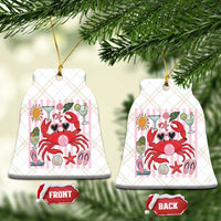 Funny Crab Tropical Summer Vacation Gift Ceramic Ornament Striped Summer Beach Vibes