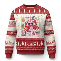 Funny Crab Tropical Summer Vacation Gift Ugly Christmas Sweater Striped Summer Beach Vibes
