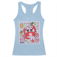 Funny Crab Tropical Summer Vacation Gift Racerback Tank Top Striped Summer Beach Vibes