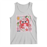 Funny Crab Tropical Summer Vacation Gift Tank Top Striped Summer Beach Vibes