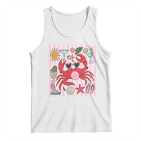 Funny Crab Tropical Summer Vacation Gift Tank Top Striped Summer Beach Vibes
