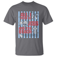 All I Need Is Jesus And The Beach T Shirt Striped Christian Summer Graphic