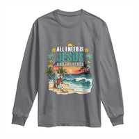 All I Need Is Jesus And The Beach Long Sleeve Shirt Christian Summer Faith Graphic