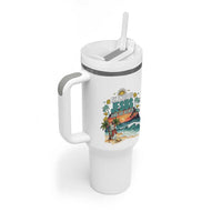 All I Need Is Jesus And The Beach Tumbler With Handle Christian Summer Faith Graphic