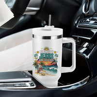 All I Need Is Jesus And The Beach Tumbler With Handle Christian Summer Faith Graphic