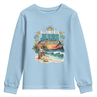 All I Need Is Jesus And The Beach Youth Sweatshirt Christian Summer Faith Graphic