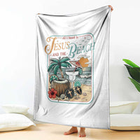 Funny Christian Beach Gift Throw Blanket All I Need Is Jesus And The Beach