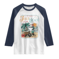 Funny Christian Beach Gift Raglan Shirt All I Need Is Jesus And The Beach