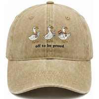 Funny Pride Goose Off To Be Proud Washed Cotton Baseball Cap LGBTQ Advocate Gift