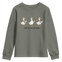 Funny Pride Goose Off To Be Proud Youth Sweatshirt LGBTQ Advocate Gift