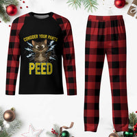 Funny Cat Lover Plaid Pajama Set Consider Your Pants Peed Quote - Wonder Print Shop