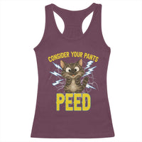 Funny Cat Lover Racerback Tank Top Consider Your Pants Peed Quote - Wonder Print Shop