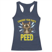 Funny Cat Lover Racerback Tank Top Consider Your Pants Peed Quote - Wonder Print Shop