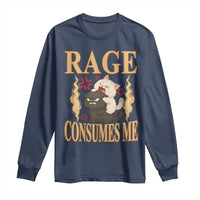 Cute Cat Long Sleeve Shirt Rage Is Consuming Me - Wonder Print Shop