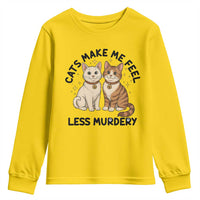 Sarcastic Cat Lover Youth Sweatshirt Cats Make Me Feel Less Murdery - Wonder Print Shop