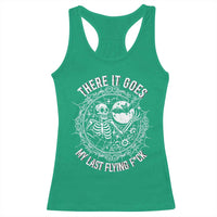 There It Goes My Last Flying F*ck Racerback Tank Top Funny Skeleton Quote - Wonder Print Shop