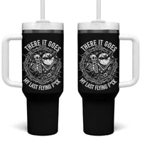 There It Goes My Last Flying F*ck Tumbler With Handle Funny Skeleton Quote