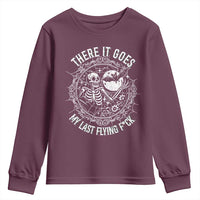 There It Goes My Last Flying F*ck Youth Sweatshirt Funny Skeleton Quote - Wonder Print Shop