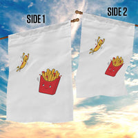 Funny French Fry Jumping Into Fries Box Garden Flag Fast Food Lover